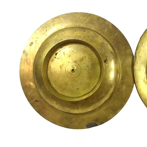 Brass Ashtrays with Tooled Embossed Raised Relief Floral Pattern Vintage - Picture 4 of 8